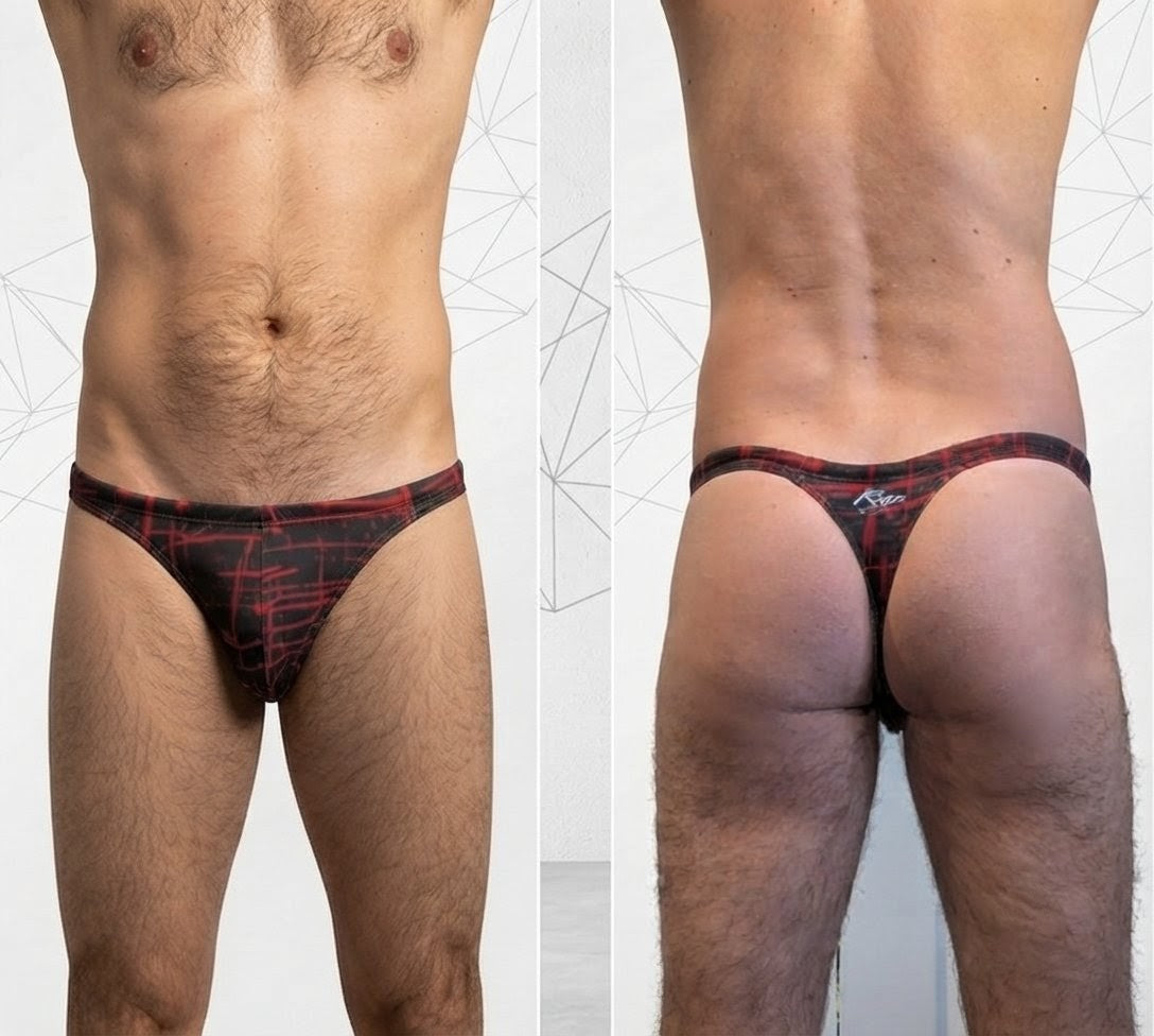 Crimson Drip Swim Thong